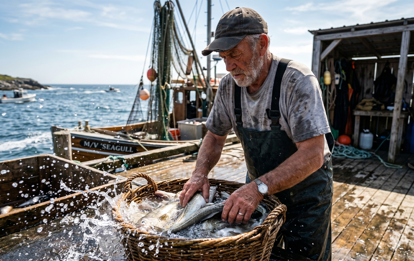 Pescados frescos selecionados na origem