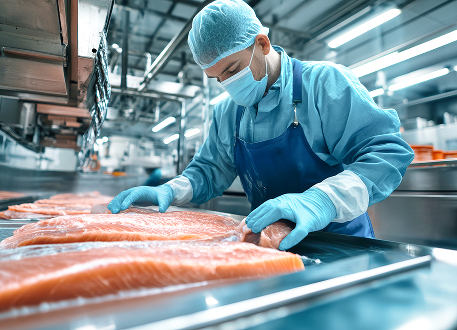 Processamento de pescados em sala climatizada